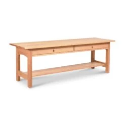 Burlington Shaker 2-Drawer Coffee Table -HomeNest Store Burlington Shaker 2 Drawer Low Console Coffee Table Natural Maple