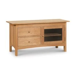 Burlington Shaker Two Drawer Media Console -HomeNest Store Burlington Shaker 2 Drawer Media Console Door Right Natural Maple