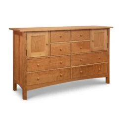 Burlington Shaker 8-Drawer 2-Door Dresser -HomeNest Store Burlington Shaker 8 Drawer 2 Door Dresser Natural Cherry qj9nsm