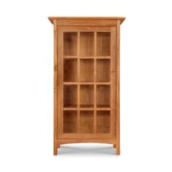 Burlington Shaker Glass Door Bookcase -HomeNest Store Burlington Shaker Glass Door Bookcase Hinge Left Natural Cherry
