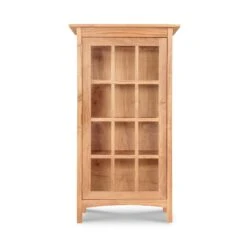 Burlington Shaker Glass Door Bookcase -HomeNest Store Burlington Shaker Glass Door Bookcase Hinge Left Natural Maple