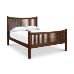 Burlington Shaker High Footboard Bed -HomeNest Store Burlington Shaker High Footboard Bed Natural Walnut