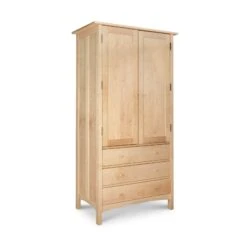 Burlington Shaker Tall Armoire -HomeNest Store Burlington Shaker Tall Armoire Straight Edge Natural Maple 4jvmcx