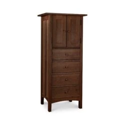 Burlington Shaker Tall Storage Chest -HomeNest Store Burlington Shaker Tall Storage Chest Natural Walnut