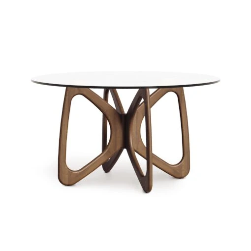 Butterfly Round Glass Top Table