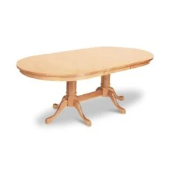Cabriole Double Pedestal Extension Dining Table -HomeNest Store Cabriole Double Pedestal Extension Table 42x60 Natural Maple