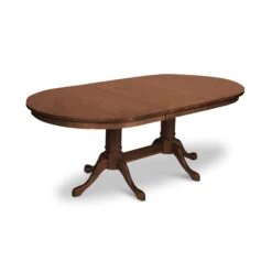 Cabriole Double Pedestal Extension Dining Table -HomeNest Store Cabriole Double Pedestal Extension Table 42x60 Natural Walnut