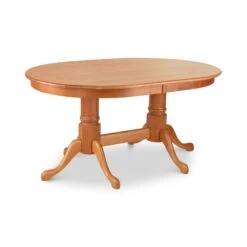 Cabriole Oval Double Pedestal Solid Top Table