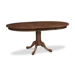 Cabriole Single Pedestal Round Extension Table -HomeNest Store Cabriole Round Extension Pedestal Table 42 Inch Natural Walnut