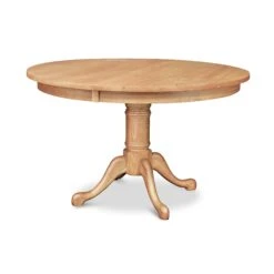 Cabriole Round Pedestal Dining Table -HomeNest Store Cabriole Round Solid Top Pedestal Table 42 Inch Natural Maple