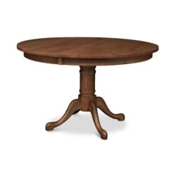 Cabriole Round Pedestal Dining Table -HomeNest Store Cabriole Round Solid Top Pedestal Table 42 Inch Natural Walnut