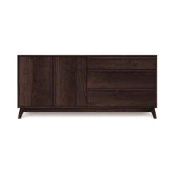 Catalina 3-Drawer, 2-Door Dresser -HomeNest Store Catalina 3Drawer 2Door Dresser Doors Left Smoke Cherry