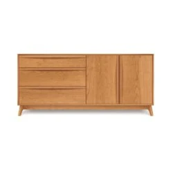 Catalina 3-Drawer, 2-Door Dresser -HomeNest Store Catalina 3Drawer 2Door Dresser Doors Right Natural Cherry