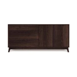 Catalina 3-Drawer, 2-Door Dresser -HomeNest Store Catalina 3Drawer 2Door Dresser Doors Right Smoke Cherry