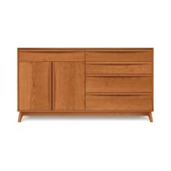 Catalina 5-Drawer, 2-Door Dresser -HomeNest Store Catalina 5 Drawer 2 Door Dresser Doors Left Autumn Cherry