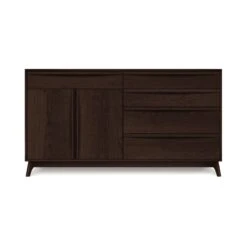 Catalina 5-Drawer, 2-Door Dresser -HomeNest Store Catalina 5 Drawer 2 Door Dresser Doors Left Smoke Cherry 80rt6b