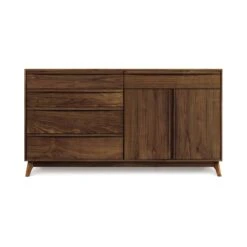 Catalina 5-Drawer, 2-Door Dresser -HomeNest Store Catalina 5 Drawer 2 Door Dresser Doors Right Natural Walnut