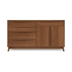 Catalina 5-Drawer, 2-Door Dresser -HomeNest Store Catalina 5 Drawer 2 Door Dresser Doors Right Saddle Cherry epzdqi