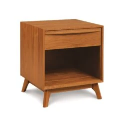 Catalina 1-Drawer Enclosed Shelf Nightstand -HomeNest Store Catalina Cherry 1 Drawer Enclosed Shelf Nightstand Autumn Cherry