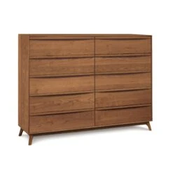 Catalina 10-Drawer Dresser -HomeNest Store Catalina Cherry 10 Drawer Dresser Saddle Cherry