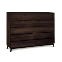 Catalina 10-Drawer Dresser -HomeNest Store Catalina Cherry 10 Drawer Dresser Smoke Cherry