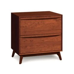 Catalina 2-Drawer Nightstand -HomeNest Store Catalina Cherry 2 Drawer Nightstand Cognac Cherry