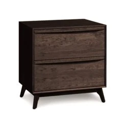 Catalina 2-Drawer Nightstand -HomeNest Store Catalina Cherry 2 Drawer Nightstand Smoke Cherry
