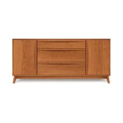 Catalina 3-Drawers, 2-Door Buffet -HomeNest Store Catalina Cherry 3 Drawer 2 Door Buffet Center Drawers Autumn Cherry