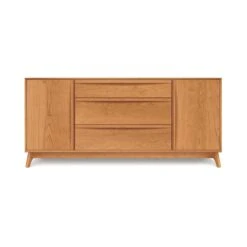 Catalina 3-Drawers, 2-Door Buffet -HomeNest Store Catalina Cherry 3 Drawer 2 Door Buffet Center Drawers Natural Cherry