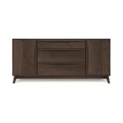 Catalina 3-Drawers, 2-Door Buffet -HomeNest Store Catalina Cherry 3 Drawer 2 Door Buffet Center Drawers Smoke Cherry