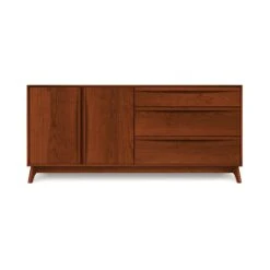Catalina 3-Drawers, 2-Door Buffet -HomeNest Store Catalina Cherry 3 Drawer 2 Door Buffet Left Doors Cognac Cherry