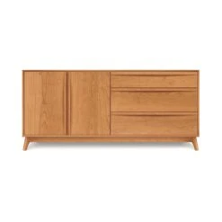 Catalina 3-Drawers, 2-Door Buffet -HomeNest Store Catalina Cherry 3 Drawer 2 Door Buffet Left Doors Natural Cherry