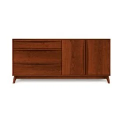 Catalina 3-Drawers, 2-Door Buffet -HomeNest Store Catalina Cherry 3 Drawer 2 Door Buffet Right Doors Cognac Cherry