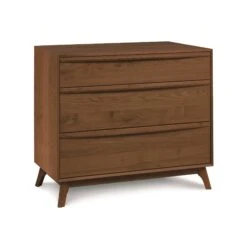 Catalina 3-Drawer Chest -HomeNest Store Catalina Cherry 3 Drawer Chest Saddle Cherry