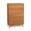 Catalina 5-Drawer Wide Chest -HomeNest Store Catalina Cherry 5 Drawer Wide Chest