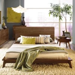 Catalina Platform Bed -HomeNest Store Catalina Cherry Platform Bed Life 2