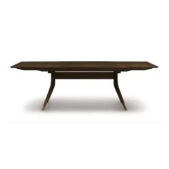 Catalina Trestle Extension Table -HomeNest Store Catalina Cherry Trestle Extension Table 40x60 with 1 Extension Leaf Smoke Cherry