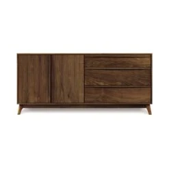 Catalina 3-Drawers, 2-Door Buffet -HomeNest Store Catalina Walnut 3 Drawer 2 Door Buffet Left Doors