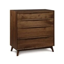 Catalina 4-Drawer Chest -HomeNest Store Catalina Walnut 4 Drawer Chest