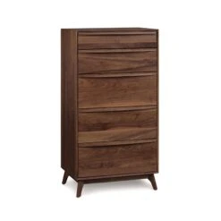 Catalina 5-Drawer Chest -HomeNest Store Catalina Walnut 5 Drawer Chest
