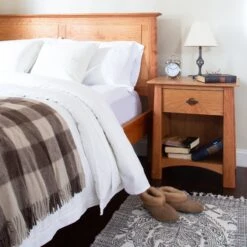 Cherry Moon 1-Drawer Enclosed Shelf Nightstand -HomeNest Store Cherry Moon 1 Drawer Enclosed Shelf Nighstand Life 2