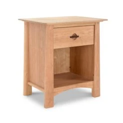 Cherry Moon 1-Drawer Enclosed Shelf Nightstand -HomeNest Store Cherry Moon 1 Drawer Enclosed Shelf Nighstand Natural Maple