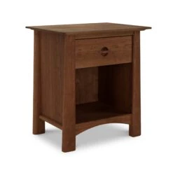 Cherry Moon 1-Drawer Enclosed Shelf Nightstand -HomeNest Store Cherry Moon 1 Drawer Enclosed Shelf Nighstand Natural Walnut