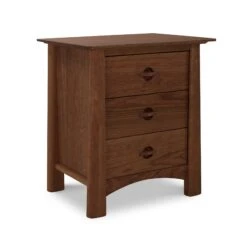 Cherry Moon 3-Drawer Nightstand -HomeNest Store Cherry Moon 3 Drawer Nightstand Natural Walnut