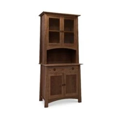 Cherry Moon Small China Cabinet -HomeNest Store Cherry Moon Small China Cabinet 38 Inch Natural Walnut