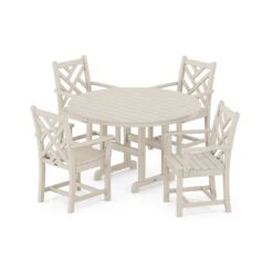 POLYWOOD Chippendale 5-Piece Dining Set -HomeNest Store Chippendale 5 Piece Dining Set PWS122 1 SA Sand