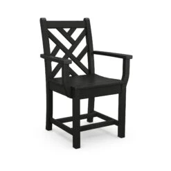 POLYWOOD Chippendale Outdoor Dining Arm Chair -HomeNest Store Chippendale Outdoor Dining Arm Chair CDD200BL Black