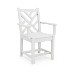 POLYWOOD Chippendale Outdoor Dining Arm Chair -HomeNest Store Chippendale Outdoor Dining Arm Chair CDD200WH White