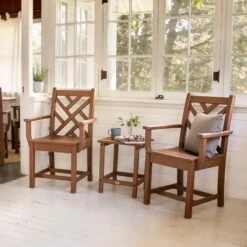 POLYWOOD Chippendale Outdoor Dining Arm Chair -HomeNest Store Chippendale Outdoor Dining Arm Chair Life 1