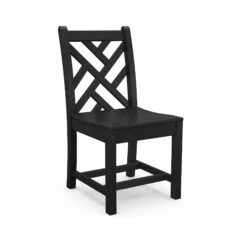 POLYWOOD Chippendale Outdoor Dining Side Chair -HomeNest Store Chippendale Outdoor Dining Side Chair CDD100BL Black